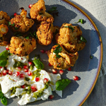 Spicy Cauliflower Popcorn & Burrata with Pesto