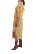 Odilia Yellow-White Ecru Dress