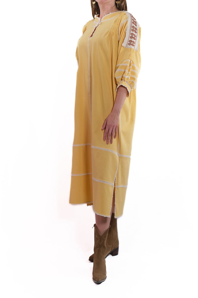 
                  
                    Odilia Yellow-White Ecru Dress
                  
                